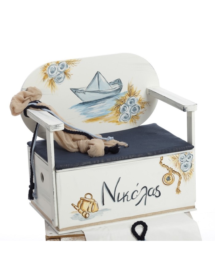 Σετ Βάπτισης Παγκάκι "Paper Boat Dreamer" Ζωγραφιστό 2605