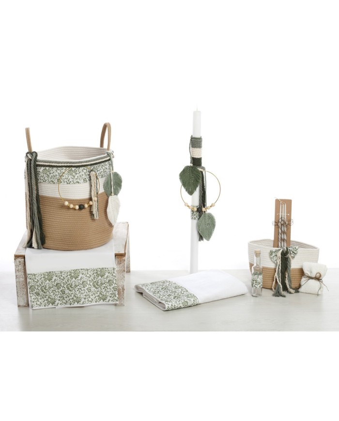 Σετ Βάπτισης Καλάθι Rope "Green Macrame Dreams" 2628