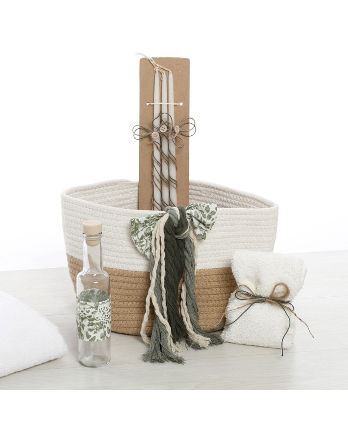 Σετ Βάπτισης Καλάθι Rope "Green Macrame Dreams" 2628