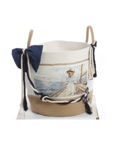 Σετ Βάπτισης Καλάθι "Nautical Elegance" με Αρκουδάκι 2637