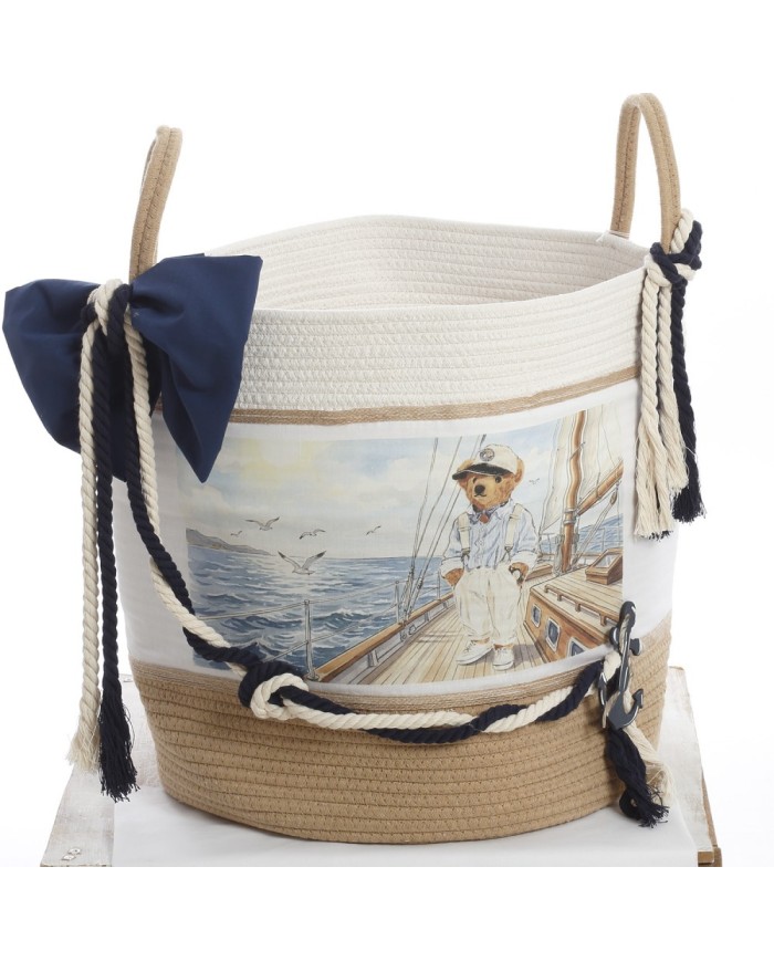 Σετ Βάπτισης Καλάθι "Nautical Elegance" με Αρκουδάκι 2637