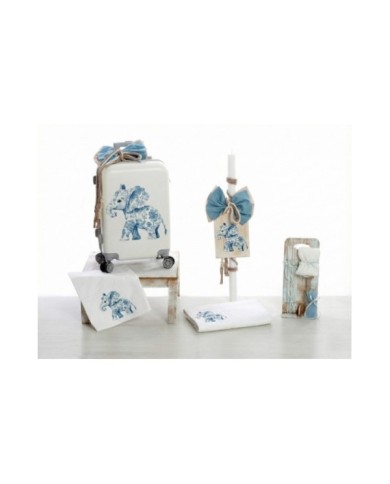 Σετ Βάπτισης Τρόλεϊ "Floral Blue Elephant" 26205