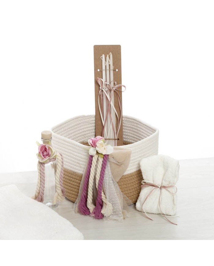 Σετ Βάπτισης Καλάθι "Macrame Rainbow Collection" 2611