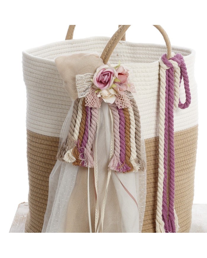 Σετ Βάπτισης Καλάθι "Macrame Rainbow Collection" 2611