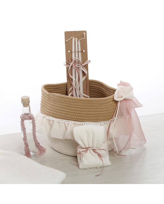 Σετ Βάπτισης Καλάθι "Rustic Romance Collection" 2609