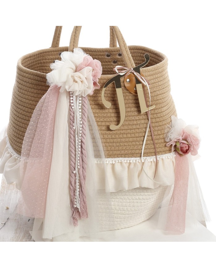 Σετ Βάπτισης Καλάθι "Rustic Romance Collection" 2609