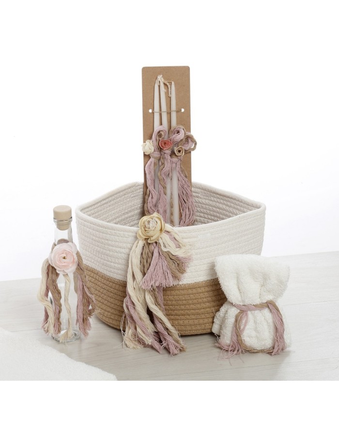 Σετ Βάπτισης Καλάθι "Signature Boho" με Όνομα 2634
