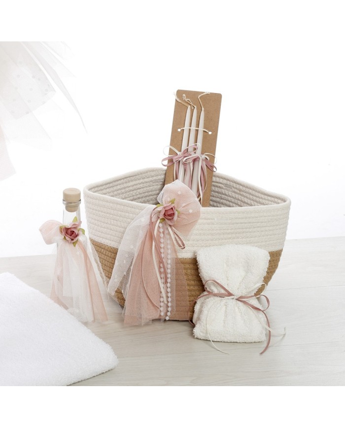 Σετ Βάπτισης Καλάθι Rope "Boho Chic Elegance" 2635