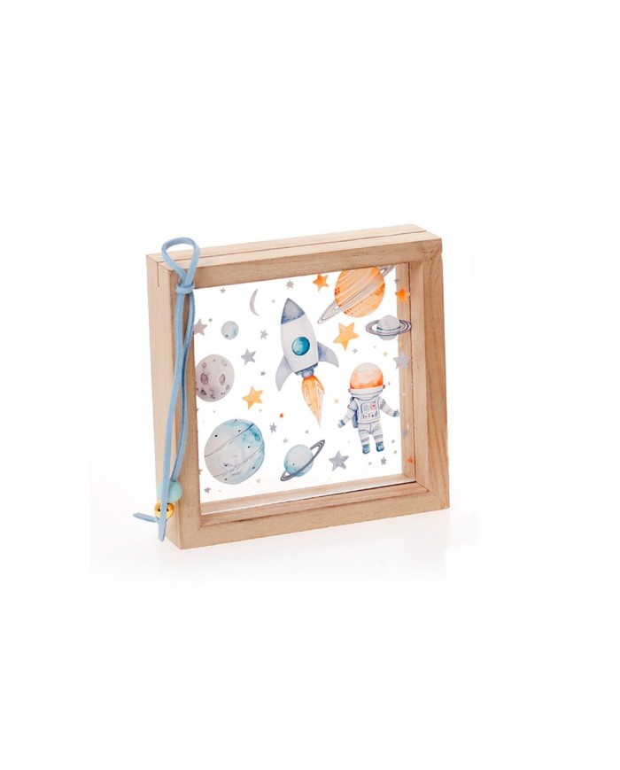 Ξύλινη Κορνίζα Plexiglass με Διαστημικό Θέμα
