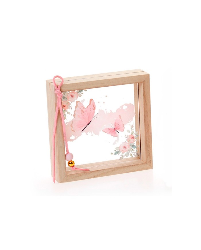 Ξύλινη Κορνίζα Plexiglass με Θέμα Πεταλούδες