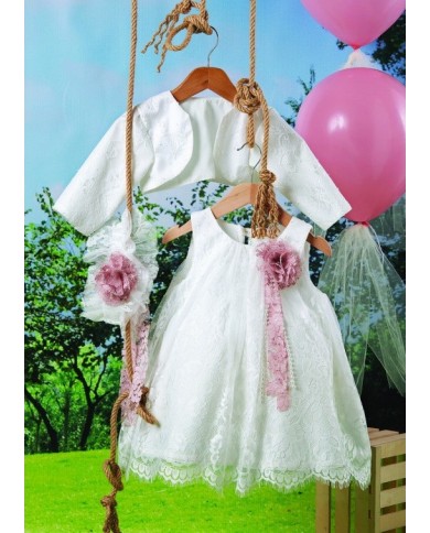 Βαπτιστικό ρούχο σετ για κορίτσι BRK02