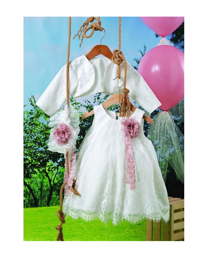 Βαπτιστικό ρούχο σετ για κορίτσι BRK02