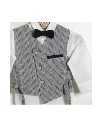 Βαπτιστικό Κουστούμι Αγοριού "Navy Check Wrap" ΚΔ-2601