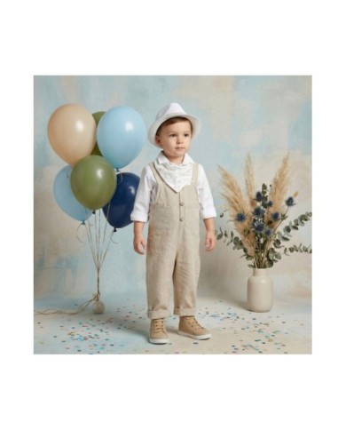 Βαπτιστικό Κουστούμι "Rustic Sand Overalls"  Κ-2631