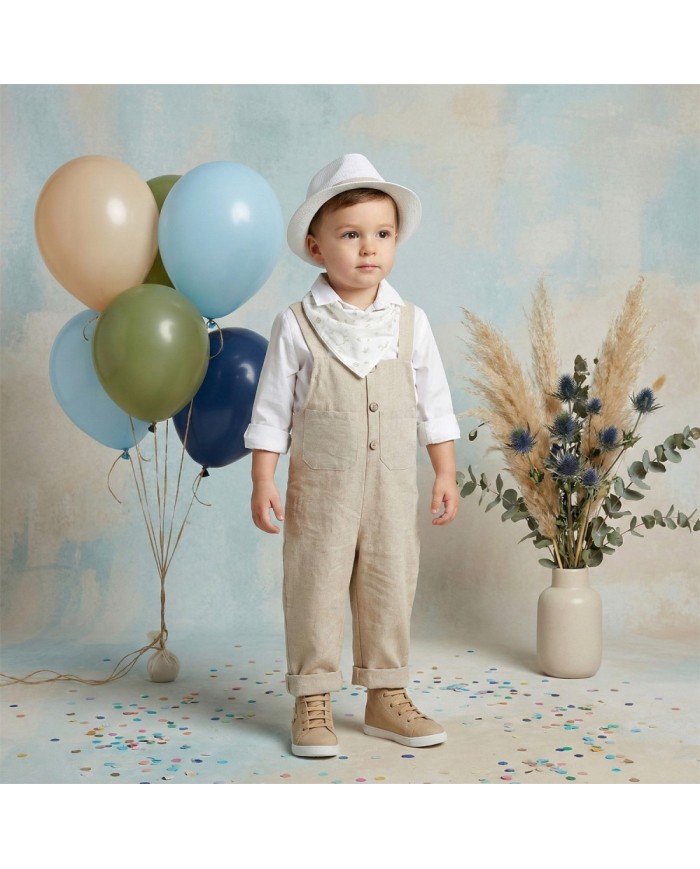 Βαπτιστικό Κουστούμι "Rustic Sand Overalls"  Κ-2631