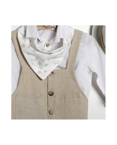 Βαπτιστικό Κουστούμι "Rustic Sand Overalls"  Κ-2631
