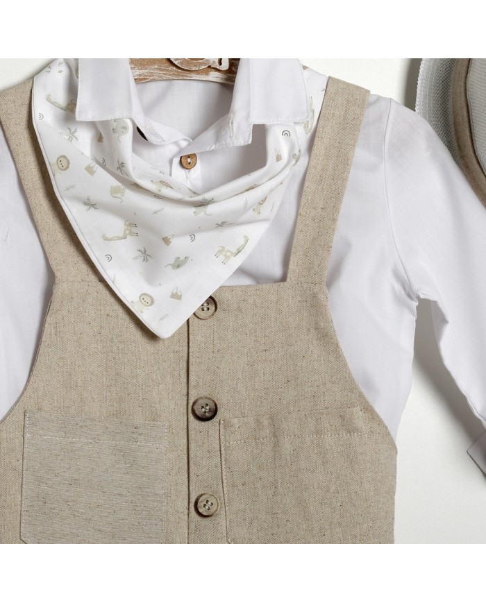 Βαπτιστικό Κουστούμι "Rustic Sand Overalls"  Κ-2631
