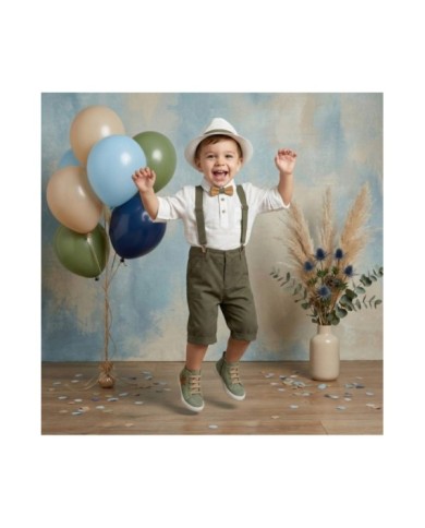 Βαπτιστικό Κουστούμι "Rustic Olive Suspenders" Κ-2630