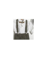 Βαπτιστικό Κουστούμι "Rustic Olive Suspenders" Κ-2630