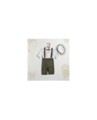 Βαπτιστικό Κουστούμι "Rustic Olive Suspenders" Κ-2630