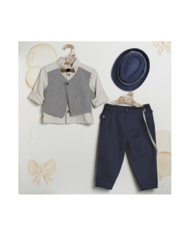 Βαπτιστικό Κουστούμι "Navy Grey Gentleman" Κ-2622
