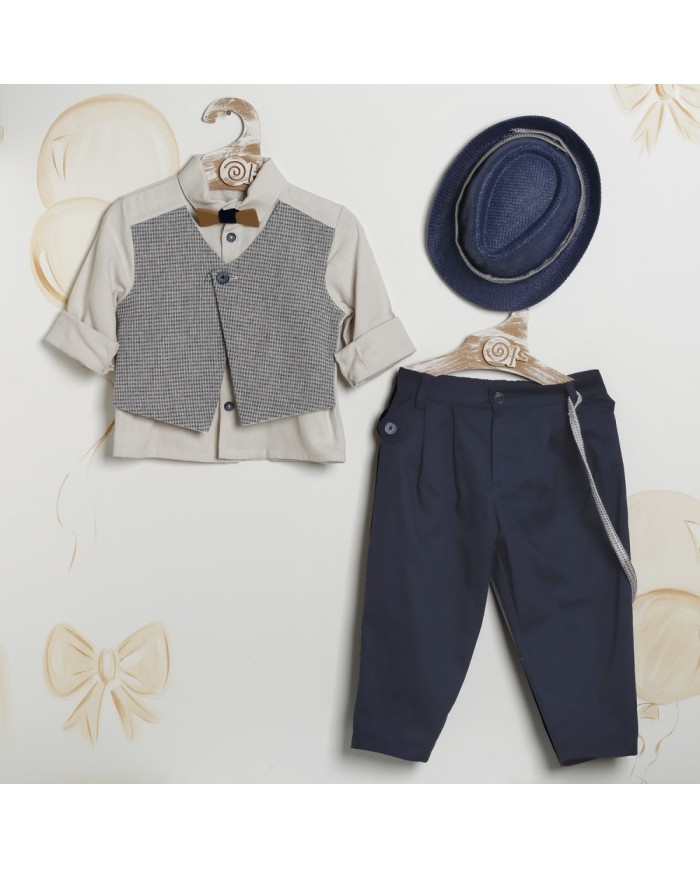 Βαπτιστικό Κουστούμι "Navy Grey Gentleman" Κ-2622