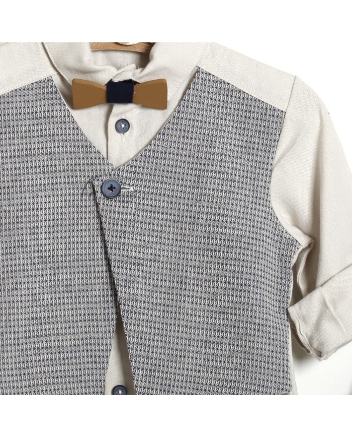 Βαπτιστικό Κουστούμι "Navy Grey Gentleman" Κ-2622