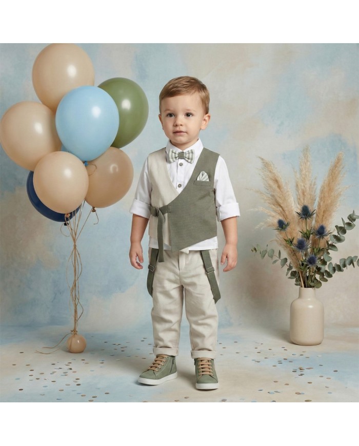 Βαπτιστικό Κουστούμι "Olive Two-Tone Wrap" Κ-2619