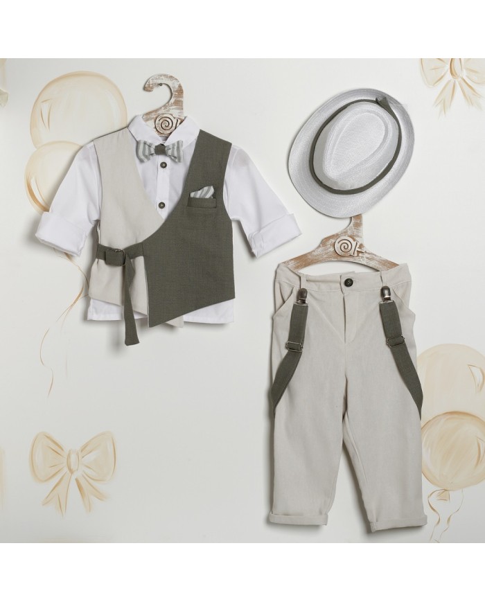 Βαπτιστικό Κουστούμι "Olive Two-Tone Wrap" Κ-2619