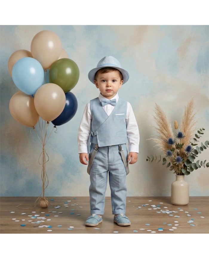 Βαπτιστικό Κουστούμι "Chambray Wrap Elegance"  ΚΔ-2604
