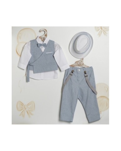 Βαπτιστικό Κουστούμι "Chambray Wrap Elegance"  ΚΔ-2604