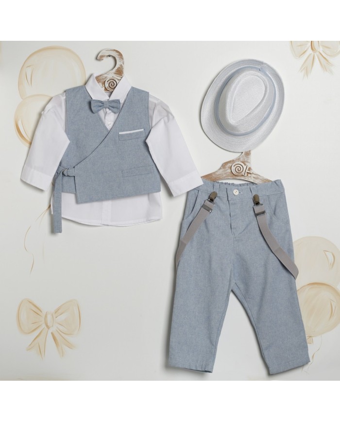 Βαπτιστικό Κουστούμι "Chambray Wrap Elegance"  ΚΔ-2604