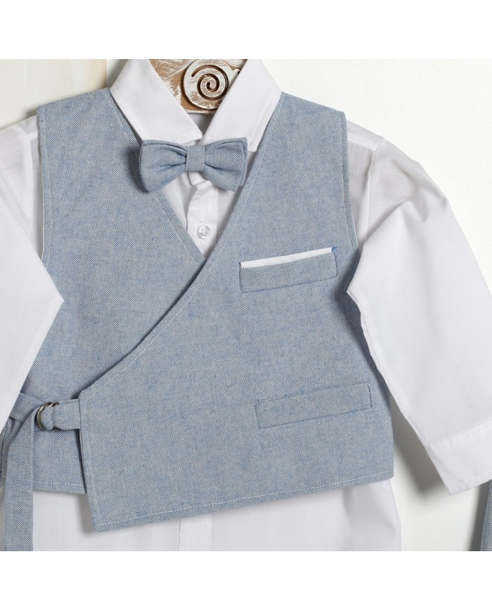 Βαπτιστικό Κουστούμι "Chambray Wrap Elegance"  ΚΔ-2604