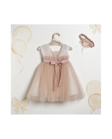 Βαπτιστικό Φόρεμα "Glitter Peach Fairy" 2610