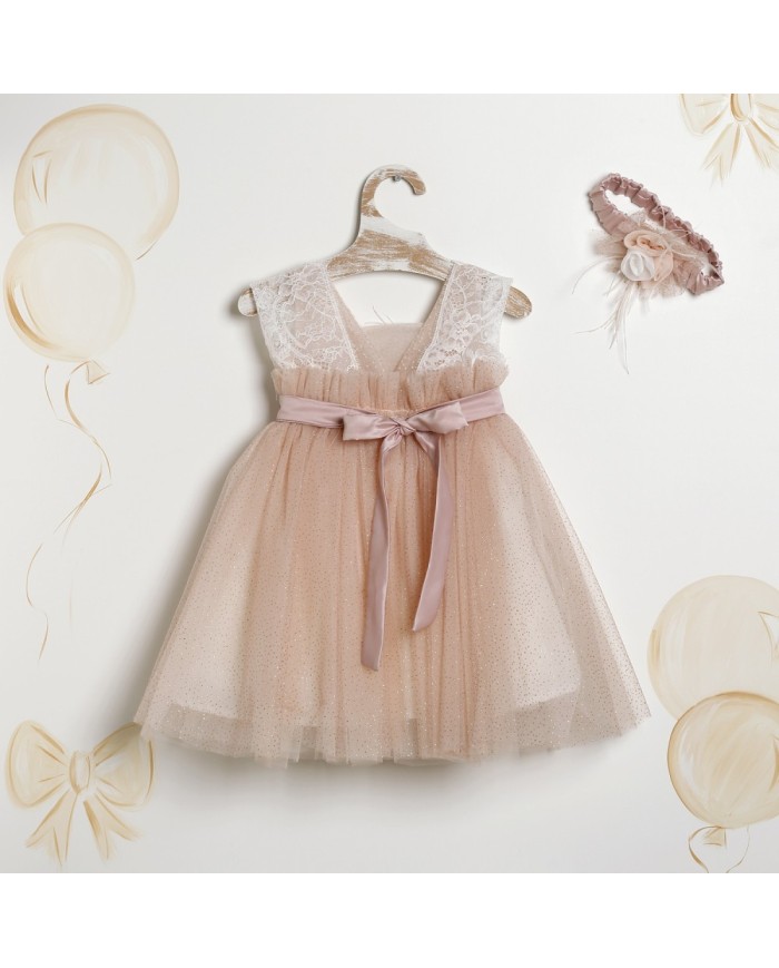 Βαπτιστικό Φόρεμα "Glitter Peach Fairy" 2610