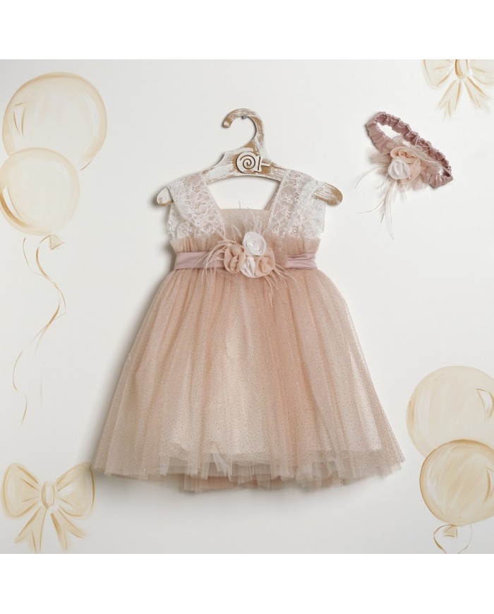 Βαπτιστικό Φόρεμα "Glitter Peach Fairy" 2610