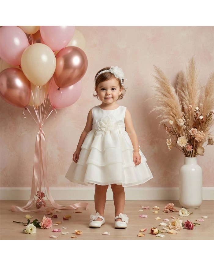 Βαπτιστικό Φόρεμα "Pure Mousseline Ruffles"
