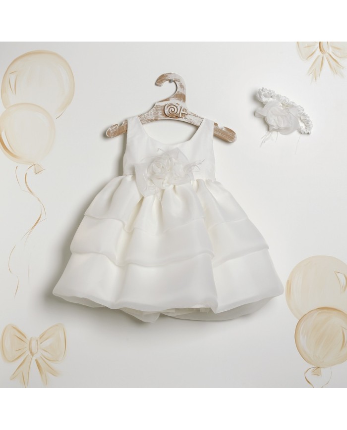 Βαπτιστικό Φόρεμα "Pure Mousseline Ruffles"