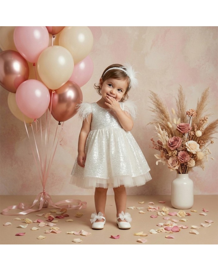 Βαπτιστικό Φόρεμα "Sparkling White Swan" 2613