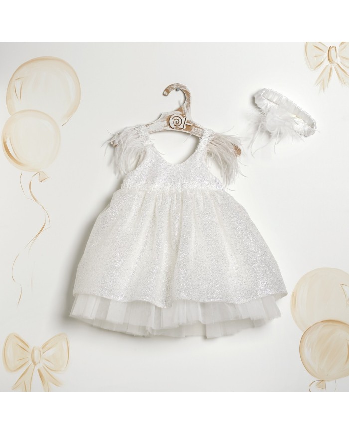 Βαπτιστικό Φόρεμα "Sparkling White Swan" 2613
