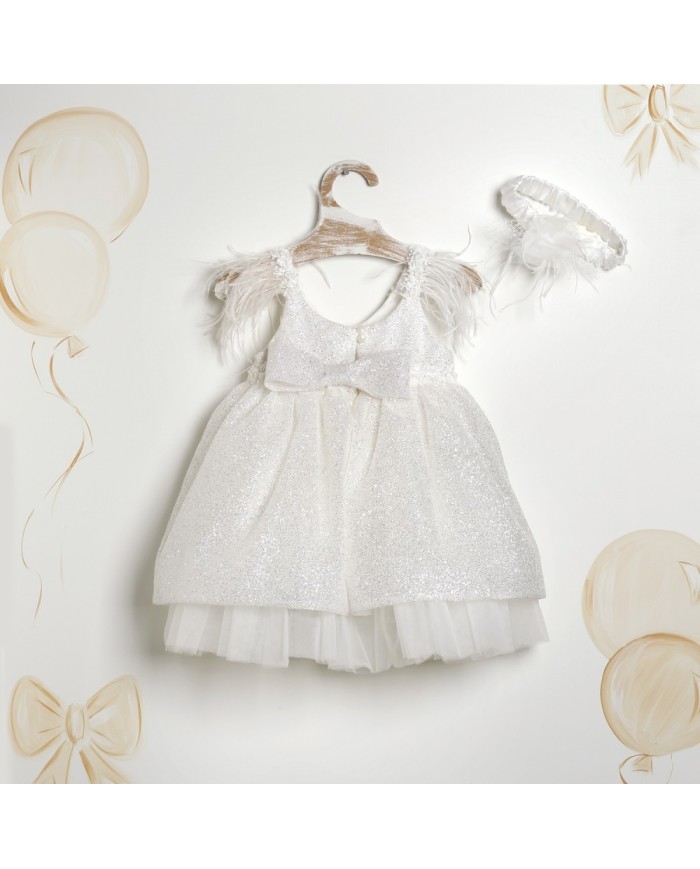 Βαπτιστικό Φόρεμα "Sparkling White Swan" 2613