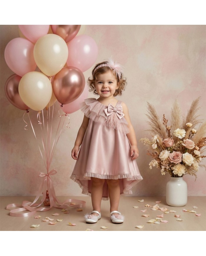 Βαπτιστικό Φόρεμα "Asymmetric Rose Glow" 2636