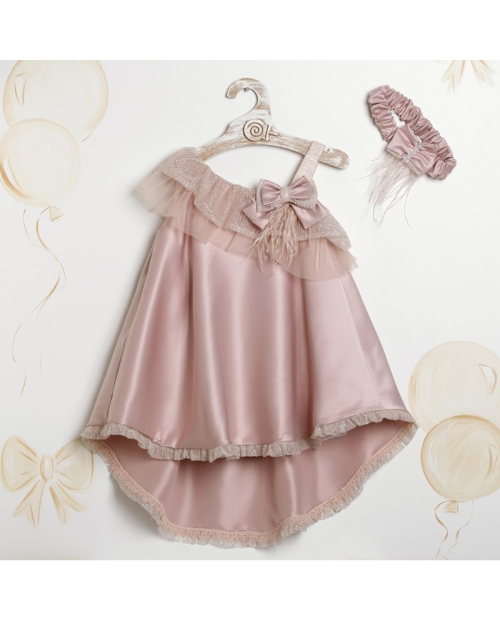 Βαπτιστικό Φόρεμα "Asymmetric Rose Glow" 2636