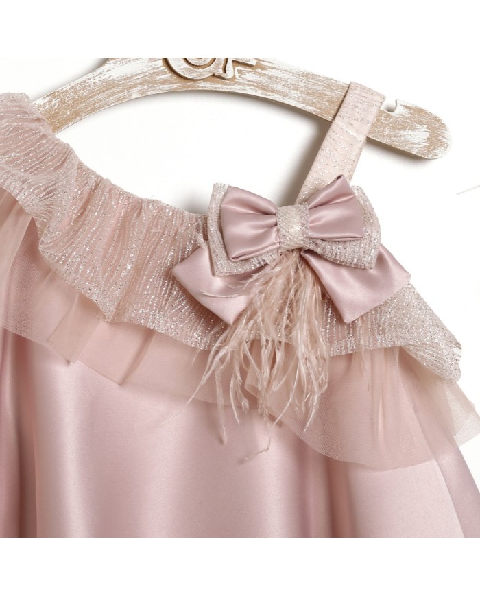 Βαπτιστικό Φόρεμα "Asymmetric Rose Glow" 2636