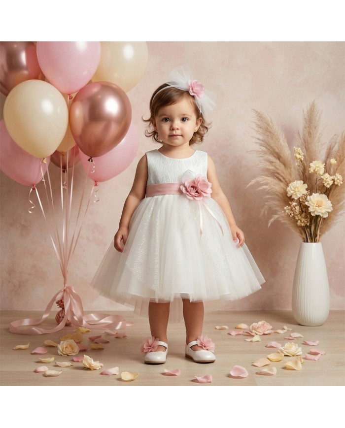 Βαπτιστικό Φόρεμα "Sparkle Rose Elegance" 2635