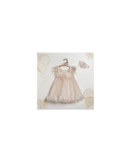 Βαπτιστικό Φόρεμα "Blush Feather Elegance" 2612